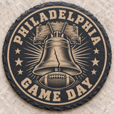 Philadelphia Eagles engraved slate coaster — Liberty bell football