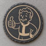 Fallout engraved slate coaster — Vault Boy