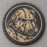 Fallout engraved slate coaster — Power Armor