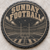 Game Day slate coaster — Sunday Football stadium