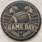 Game Day Engraved Round Slate Coaster