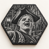 Goonies Sloth design on an engraved hexagon slate coaster