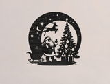 Santa Sleigh Christmas Ornament Metal Sign