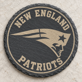 New England Patriots engraved round slate coaster