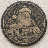 santa engraved slate coaster design 3
