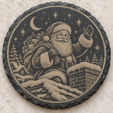 santa engraved slate coaster design 5