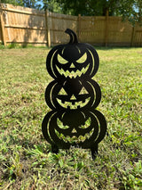 Stacked Jack-O-Lanterns Metal Yard Stake