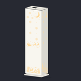 White Christmas luminary illuminated