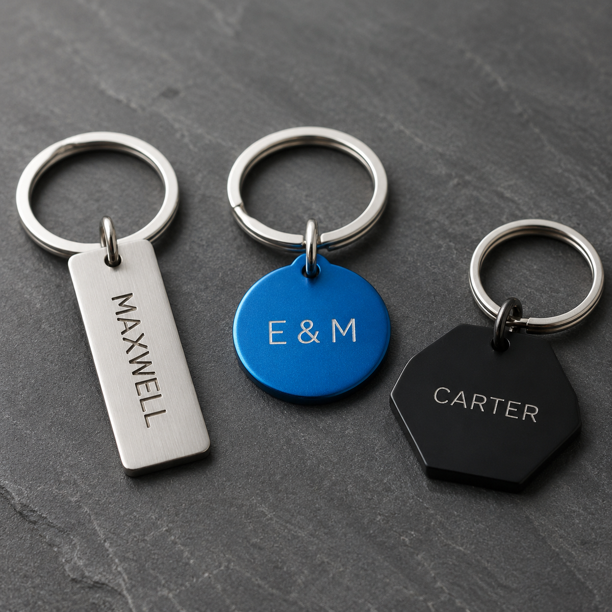J Fab personalized metal keychains