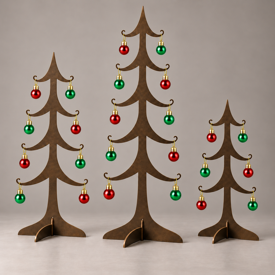 Bronze Christmas Ornament Tree Set