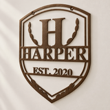 Family Name Metal Sign — Bronze