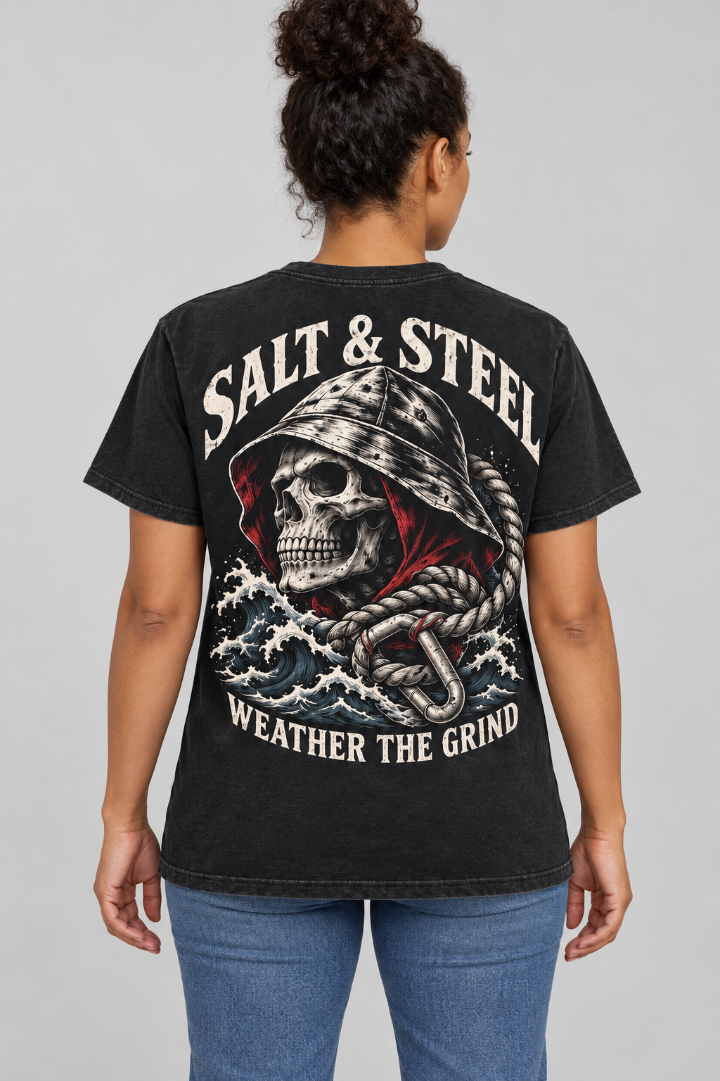 Salt & Steel — Weather the Grind T-shirt, main model view