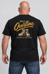 Built on Overtime T-shirt, main model view