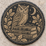 Book Club Engraved Round Slate Coaster design 2