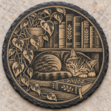 Book Club Engraved Round Slate Coaster design 4