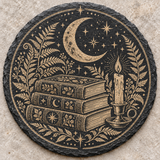 Book Club Engraved Round Slate Coaster design 5