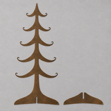 Bronze ornament tree and short removable cross foot separated for flat storage
