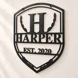 HARPER family crest — family-name metal sign example