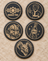 Fallout set of five different engraved slate coaster designs
