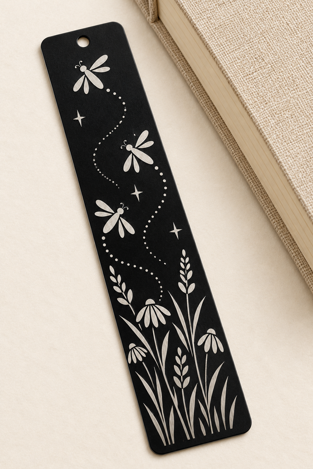 Firefly Wildflower Meadow Engraved Metal Bookmark