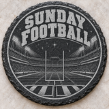 Game Day slate coaster — Sunday Football stadium
