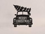 Merry Christmas Vintage Truck Metal Sign