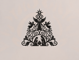 Angels and Nativity Christmas Tree Metal Sign