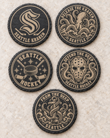 Seattle Kraken set of five different engraved slate coaster designs