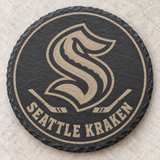 Seattle Kraken Engraved Round Slate Coaster