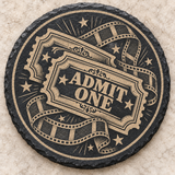 Movie Night slate coaster — Admit One tickets