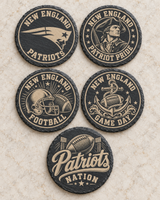 New England Patriots set of five different engraved slate coaster designs