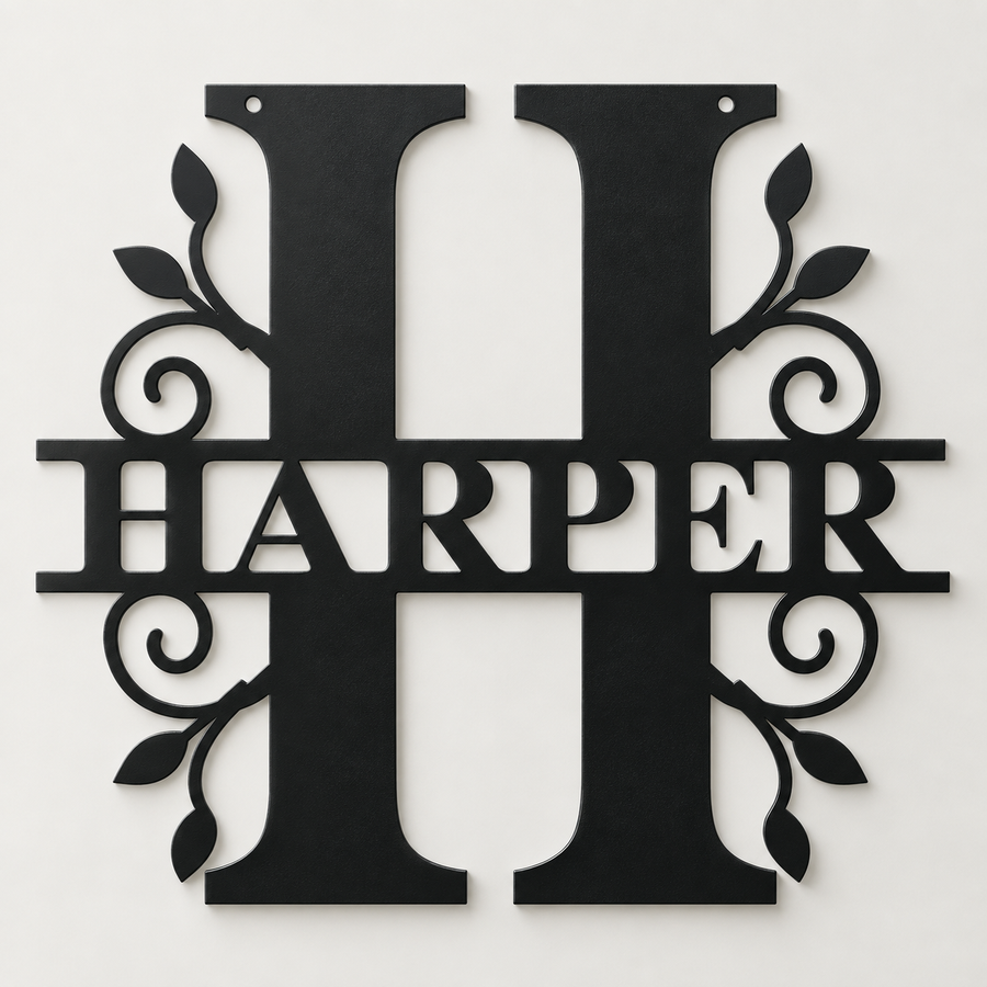 Personalized Split-Letter Family Name Sign