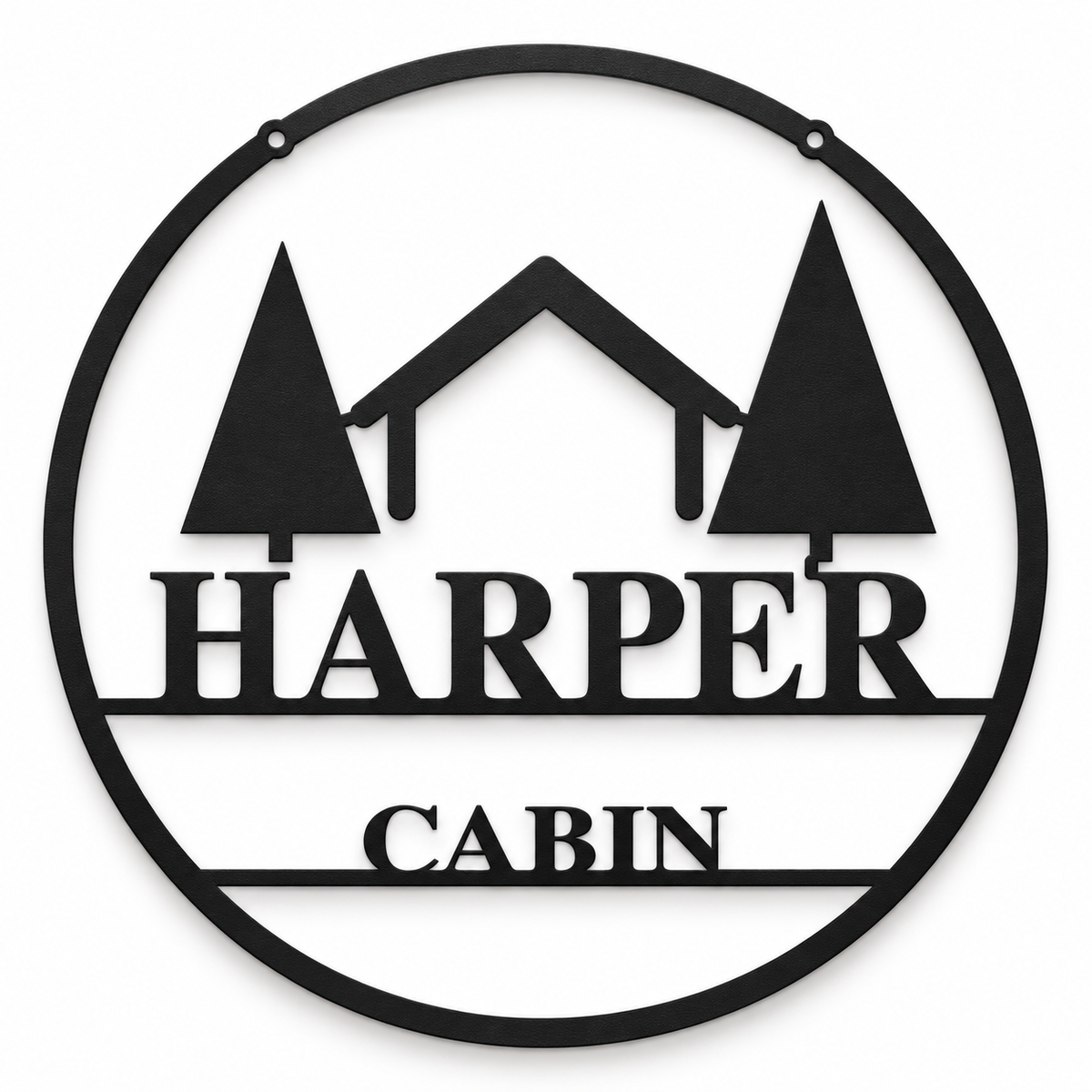 J Fab Pine Cabin Family Sign — proposed product render