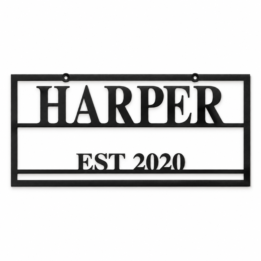 Personalized Family Name and Date Sign