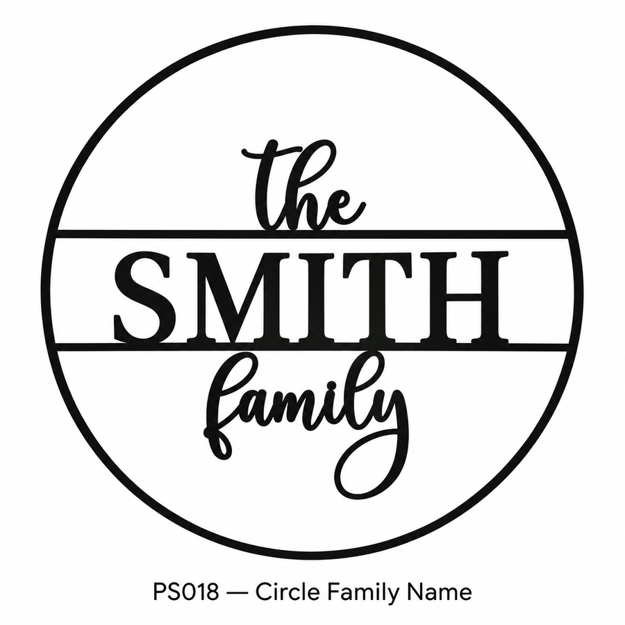 Personalized Circle Family Name Sign