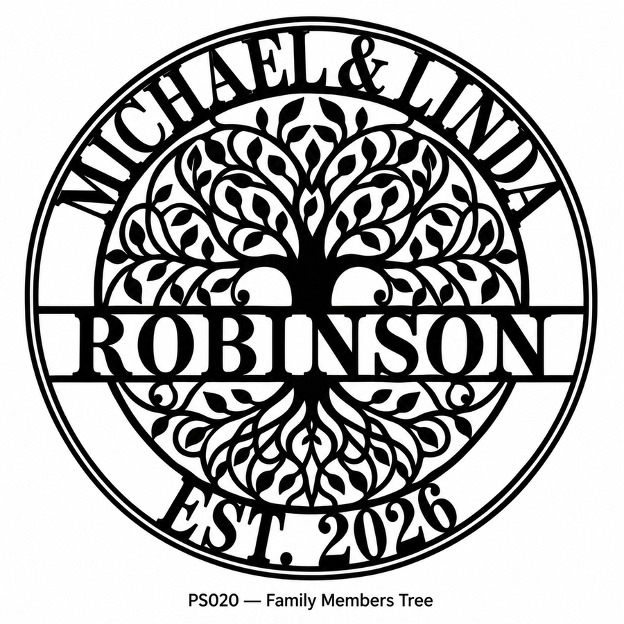 Personalized Family Members Tree Sign