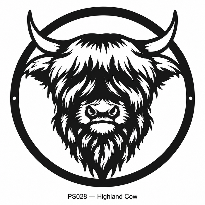 Highland Cow Metal Sign