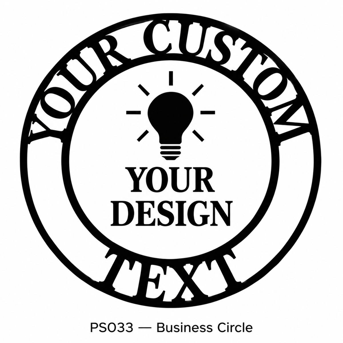 Personalized Business Name Circle Sign — example design
