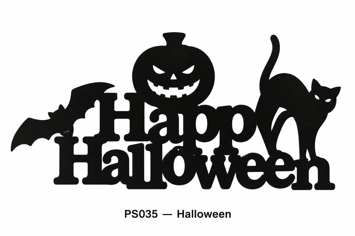 Happy Halloween Metal Sign — example design