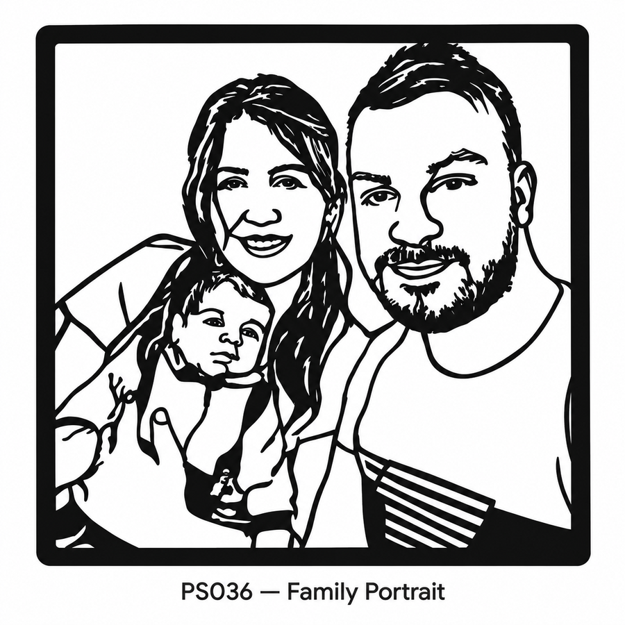 Family Portrait from Photo Metal Sign