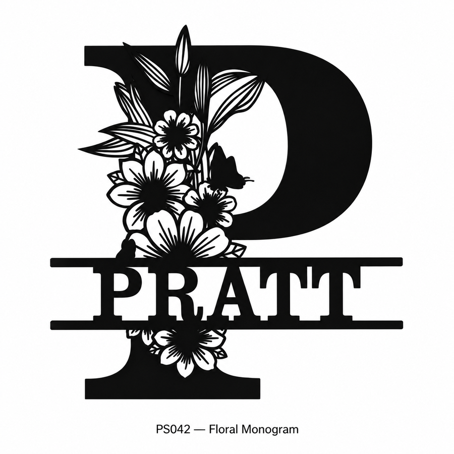 Personalized Floral Monogram Sign