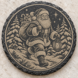 santa engraved slate coaster design 4