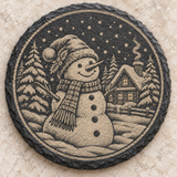 snowman engraved slate coaster design 5