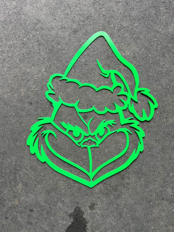 Grinch Santa Hat Metal Cutout
