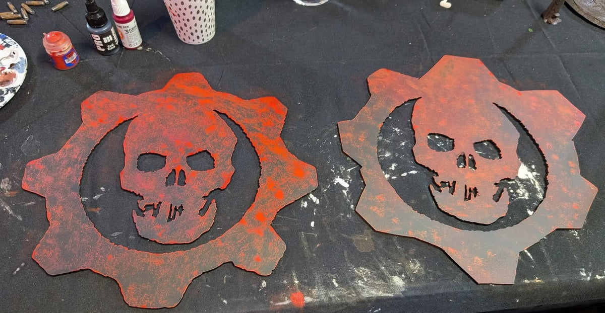 Cog and Skull Metal Wall Art
