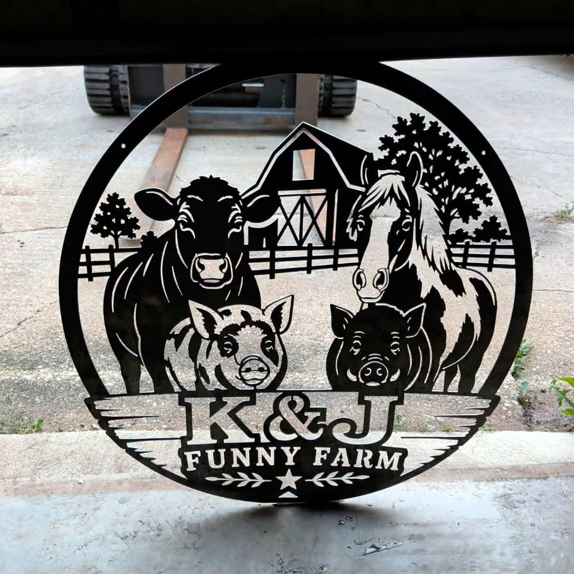 Personalized Funny Farm Metal Sign