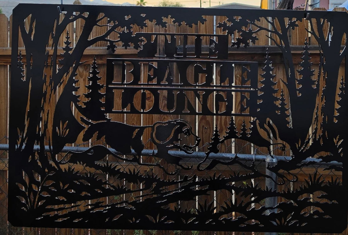 Personalized Beagle Lounge Metal Sign