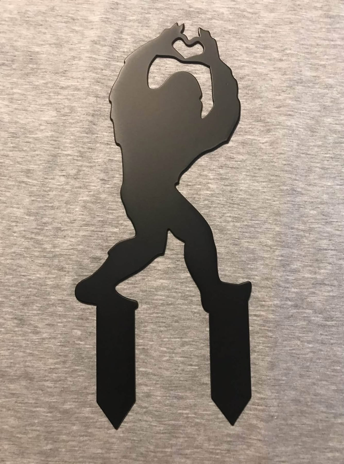 Bigfoot Heart Hands Metal Yard Stake