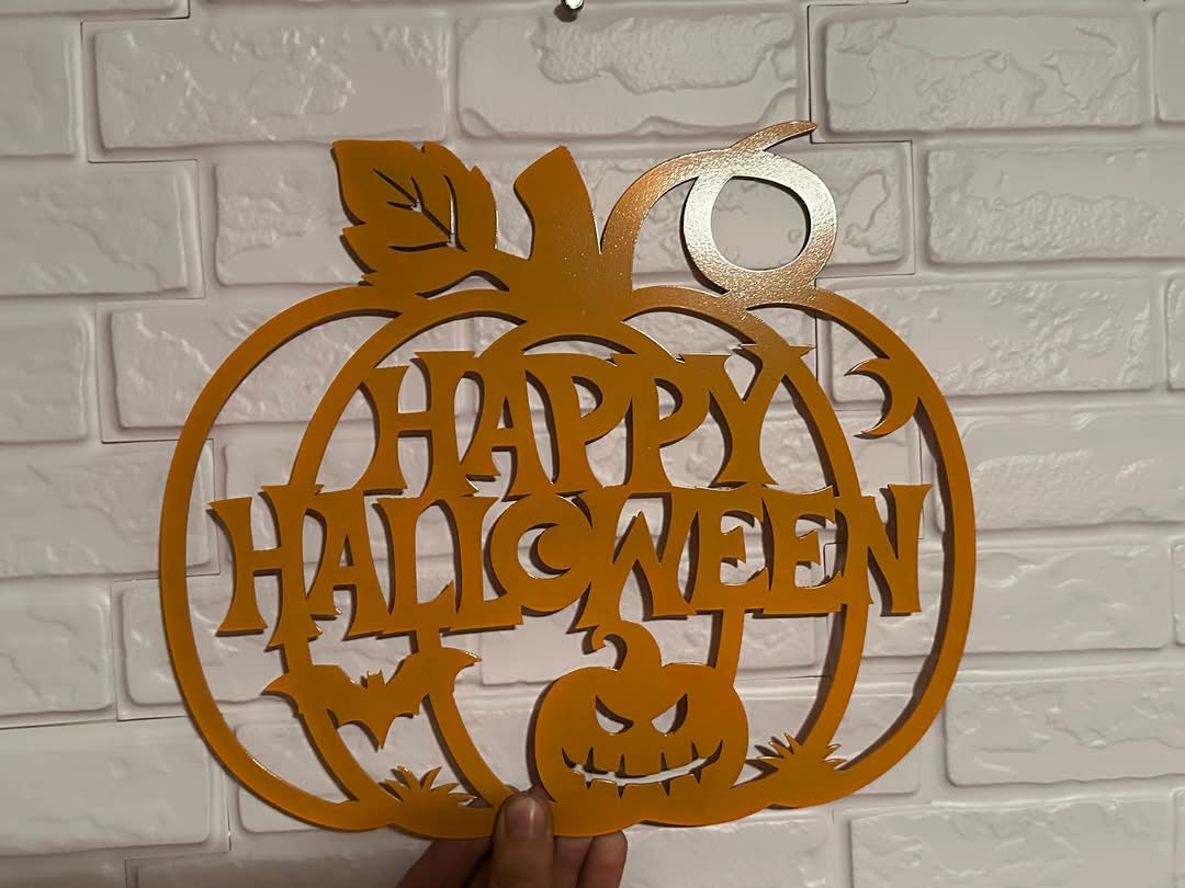 Happy Halloween Pumpkin Metal Sign
