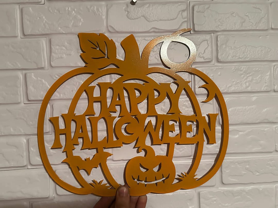 Happy Halloween Pumpkin Metal Sign